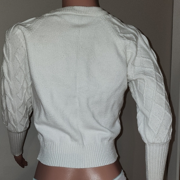 Tahari Ivory Cable Knit Sweater - Picture 4 of 6